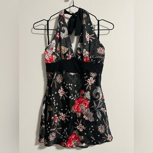 Floral Babydoll Halter Top
